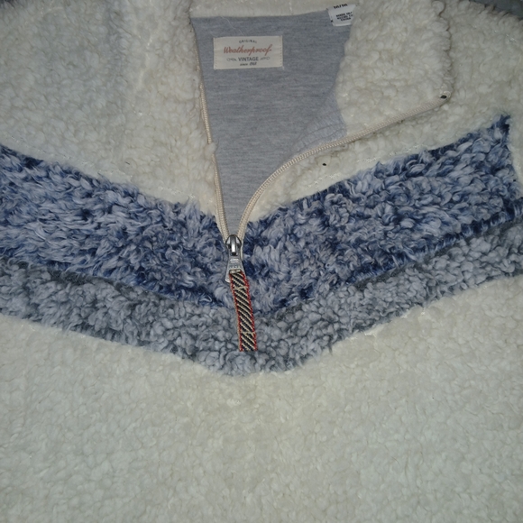 Weatherproof White and Blue 1/4 Zio Fleece Pullover Sz M EUC - Picture 3 of 5
